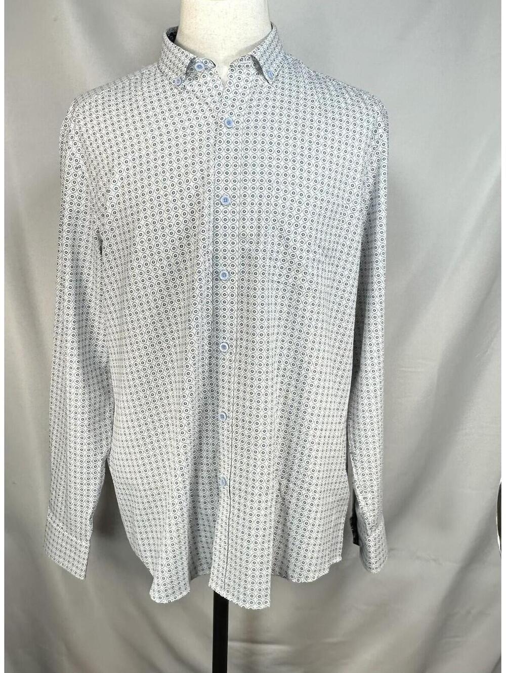 Johnston Murphy Patterned Oxford Button Up Multicolor Mens L